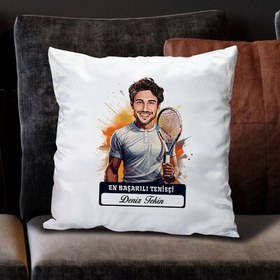 Resim Karikatürlü En Yakışıklı Tenisçi Yastık 