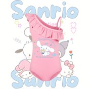Resim Popüler Sanrio Kızlar Moda Tek Parça Mayo, Karakter Baskılı Yarış Bodysuit 