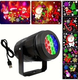 Resim Sunshine022 1 Adet Döner Led Noel Sahne Işığı - Noel Projeksiyon Dekorasyon Hediyelik 