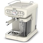 Resim Karaca Vintage Craft Süt Hazneli Espresso, Latte ve Capuccino Makinesi Red 