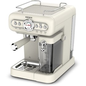 Resim Karaca Vintage Craft Süt Hazneli Espresso, Latte ve Capuccino Makinesi Red 