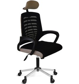 Resim Türksit Karizma File Müdür Koltuk Metalik Gri Boyalı Ayak Siyah-Krem 