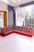 Resim BAKIRÖZÜ HOME Şark Köşesi Takımı Kırmızı Yahyalı Modeli 9 Parça (20 CM MİNDER KALINLIĞI) 