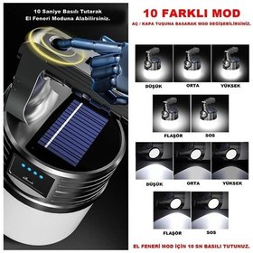 Resim 4 Adet 10modlu Güneş Enerjili Solar Aydınlatma Işıldak El Feneri 
