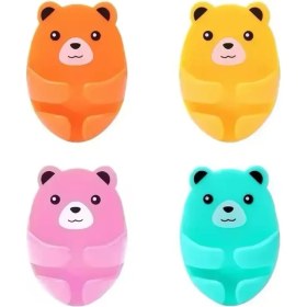 Resim Ayıcık Desenli Kablo Fiş Tutucu Düzenleyici, 4 Adet, Fiş, Kablo, Küçük Aksesuar Tutucu Güçlü Yapıştırıcı (Ev, Ofis, Otel Vb. Alanlar) 