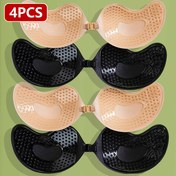Resim 4 Adet Kadınlar İçin Sırtı Açık Yapışkanlı Askısız Sütyen - Push-Up Görünmez Kıyafetler Altında, Nefes Alabilen Sarkan Önleyici Ayarlanabilir Askılı & Dokulu Konfor Panelleri ile Günlük Kullanım, Egzersizler ve Özel Günler için (Bej/Siyah), Askısız Push Up Sütyen, Dikişsiz İç Çamaşırı, Pürüzsüz Yüzey, Güvenli Tutuş, Meme Ucu Kaplama, Spor Severler 