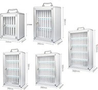 Resim Kilitli ve Tuşlu Duvara Monte Telefon Soyunma Dolabı Restoranlar Ofisler ve Etkinlikler için Alüminyum Alaşımlı 48 Yuvalı Mobil Saklama Kutusu - Güvenli Telefon Depolama Çözümü 