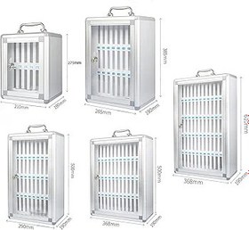 Resim Kilitli ve Tuşlu Duvara Monte Telefon Soyunma Dolabı Restoranlar Ofisler ve Etkinlikler için Alüminyum Alaşımlı 48 Yuvalı Mobil Saklama Kutusu - Güvenli Telefon Depolama Çözümü 