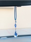 Resim 2li Cam Araba Nazarlık Seti, Cam Aksesuar, 2li Araba Ayna Süsü 