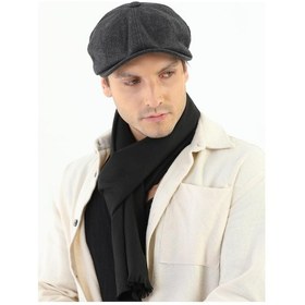Resim Erkek Peaky Blinders Kaşe Kumaş Şapka Kasket Antrasit 