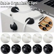 Resim Xuweiwei Beyaz 10 Adet Kablon Düzenleyici Klips, Kablolama Ve Şarj Kablosu Tutucu 