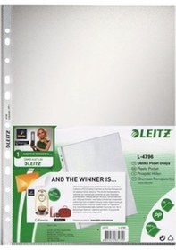 Resim Leitz Poşet Dosya A4 11 Delikli (100 Adet) Buzlu 4796 