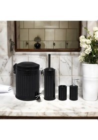 Resim Bath Vintage 4'lü Banyo Seti - Siyah Çok renkli 