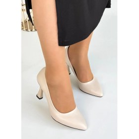 Resim Ulba Bej Cilt Stiletto Ayakkabı - Lisinya 