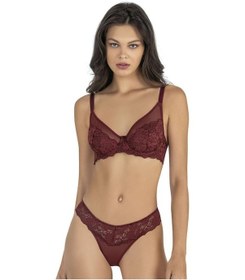 Resim Fabony Bayan Dantelli Bralet Sütyen Külot Takımı 4170 Bordo 