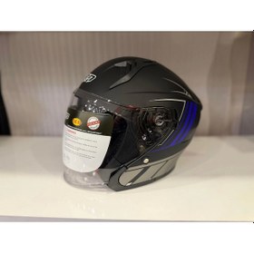 Resim Crn 620 Air Çenesiz Açık Kask Mat Siyah - Mavi 