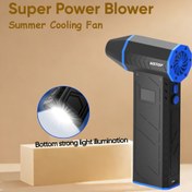 Resim Turbo Jet Fan Süper Güçlü Üfleyici Ayarlanabilir Rüzgar Hızı ile Yazlık Soğutma Fanı, Mini Hava Tozlu Üfleyici USB Şarj Edilebilir Büyük Kapasiteli Pil ve Sayısal Ekran ile Otomobillerin ve Evlerin Temizliği ve Toz Alma için Kullanılır 