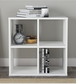 Resim 4 Raflı Kitaplık Medium Parlak Beyaz 