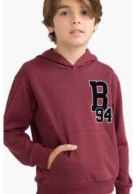 Resim Defacto Erkek Çocuk Oversize Geniş Kalıp Kapüşonlu Okul Sweatshirt F2714a825aubr194 Bordo 