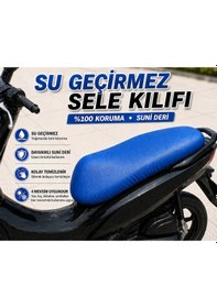 Resim Asya As 150 T1 Motosiklet Sele Kılıfı Su Geçirmez Sele Koruma Mavi 