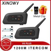 Resim Zigver V6 Artı Motosiklet Kask Interkom 1200m Tam Dubleks Interkom Communicator Bluetooth Kulaklık Su Geçir 