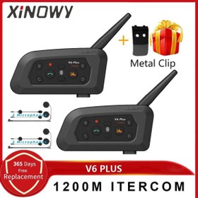 Resim Zigver V6 Artı Motosiklet Kask Interkom 1200m Tam Dubleks Interkom Communicator Bluetooth Kulaklık Su Geçir 