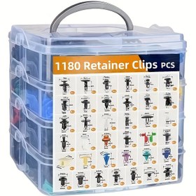 Resim 1180 adet Araba Tutucu Klips Seti, Parçalı Dişli Rivetler ile Plastik Hızlı Bağlayıcılar, Dekoratif Paneller, Tamponlar ve Fenderlar Onarımı için Uygun, Evrensel Otomotiv Klips Seti 