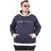 Resim Mocgrande Büyük Beden Kapüşonlu 3ip Sweat Beauty 25714 Lacıvert Lacivert 