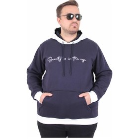 Resim Mocgrande Büyük Beden Kapüşonlu 3ip Sweat Beauty 25714 Lacıvert Lacivert 