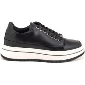 Resim Marcomen 21102 Erkek Hakiki Deri Bağcıklı Kalın Taban Casual Ayakkabı Siyah 