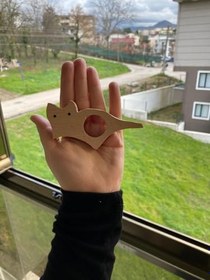 Resim El Yapımı Ahşap Kitap Sayfa Tutucu I Okuma Yardımcısı-Doğal Çam Ağacı 