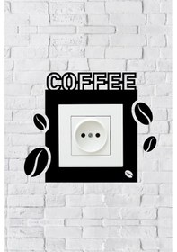 Resim Coffee Kahve Tasarım Priz Çerçevesi İç Ölçü 8,4x8,4 Cm Dekoratif Priz Süsü - Kahve Kosesi 