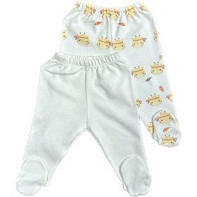 Resim PATSAN Organik Pamuklu 2'li Bebek Patikli Pijama Alt Takım Zürafa 
