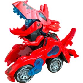 Resim Trust Store Trex Dinazor Figür Araba Sesli Işıklı Pilli Müzikli Transformers Robot Dinozor 20CM 