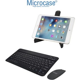 Resim Microcase Tcl Tab 10l Gen 4 Tablet İçin Tablet Çanta + Bluetooth Klavye + Mouse + Tablet Standı Siyah- Al4234 Omuz Çantası 