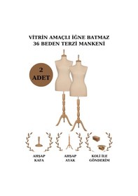 Resim 2 Adet Vitrin Amaçlı 36 Beden Terzi Vitrin Mankeni İğne Batmaz 