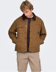 Resim Only & Sons Onstımber Cotton Jacket Otw Erkek Kahverengi Mont - 22035717 Kahverengi 