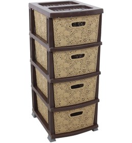 Resim Sağlam Plastik Elegant Dantel Komidin 4 Çekmeceli Sebzelik Çölbeji 