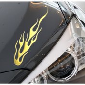 Resim 2 adet 3D Alev Yansıtıcı Çıkartmalar Arabalar & Motosikletler için - Sürüşünüz için Stil & Güvenlik 