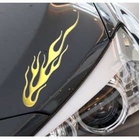 Resim 2 adet 3D Alev Yansıtıcı Çıkartmalar Arabalar & Motosikletler için - Sürüşünüz için Stil & Güvenlik 