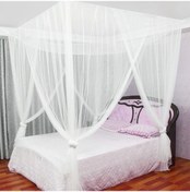 Resim Lemestar 1.8m Yatak İçin Kolay Kurulumlu Dört Kapılı Açık Beyaz Moskiton, Yoğun Ağ, Öğrenci Yatağı Uyumlu, 8 Adet Yapıştırıcı Kanca Hediyeli 