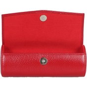 Resim SKS Leben 603 46B 10 Büyük Boy Deri Unisex Gözlük Kabı Kırmızı 