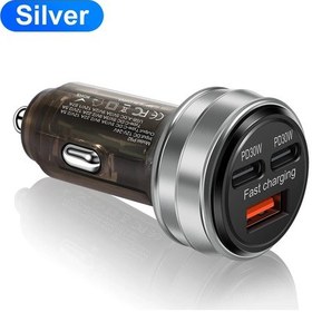 Resim 30w Hızlı Şarj Cihazı 3 Bağlantı Noktalı Pd Usb Araç Şarjı Cep Telefonu Tip-c Silvery 02 