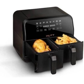 Resim Hutt D8 Çift Hazneli Air Fryer Yağsız Fritöz (4+4) 8 Lt. Dokunmatik Ekran (Distribütör Garantili) 