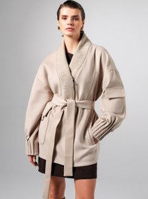 Resim Valmenti Kadın Tekstil Bej Kaban VLM6142 - XL 