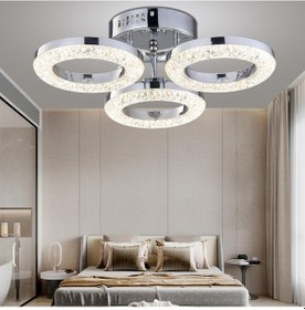 Resim Oylum 3'lü Krom 24 Watt Kristalli Koridor Salon Led Plafonyer Avize Krom 