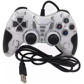 Resim Pc Uyumlu Usb Dual Shock Titreşimli Joystick Oyun Kolu-cfl-2586 Beyaz 