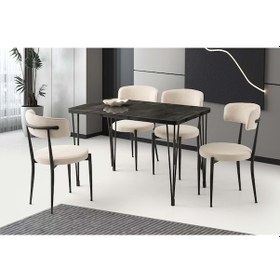 Resim Irony Gözde Sandalye Loris Hg Masa Takımı Siyah 