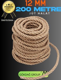 Resim GÖKDAĞ GROUP 12 MM 200 Metre Jüt Halat Dekoratif Hasır İp 
