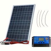 Resim Taşınabilir Güneş Şarj Kiti Kontrolör ile - Açık Hava 10W-400W Güneş Paneli, Çift USB Çıkışı, Çıkarılamayan Fotovoltaik Bileşenler, Kamp ve Hikin için İdeal 